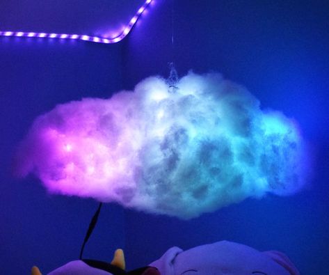 RGB Cloud Light Fairy Forest Acnh, Forest Acnh, Neon Room Ideas, Cloud Lampshade, Cloud Bedroom, Hanging Clouds, Cloud Night Light, Cloud Light, Cloud Lamp