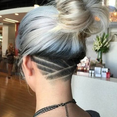 There's an undercut revival happening, and you'll be surprised to see just how pretty the style can be Undercut Hair Designs, Undercut Hairstyles Women, Undercut Designs, Undercut Long Hair, Shaved Hair Designs, Undercut Hairstyles, Shaved Hair, Undercut, Grey Hair