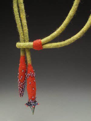 Tovad Ull, Necklace With Beads, Felt Necklace, Felt Beads, Wet Felt, Felt Jewelry, Fiber Jewelry, Textile Jewelry, Nuno Felting