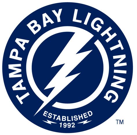 Tampa Bay Lightning Alternate Logo (2018/19-Pres) - Lightning bolt inside blue circle with team name surrounding it and EST 1992 below Tampa Bay Lightning Logo, Tampa Bay Lighting, Lightning Hockey, Lightning Logo, Hockey Logos, Nhl Logos, Ice Hockey Teams, Tampa Bay Lightning, Hockey Teams