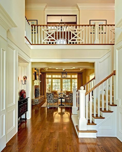 CC by Carolina Design Associates Floor Stain Colors, Stair Case, Foyer Decorating, Pool Design, House Goals, Open Floor, Wooden Flooring, Open Floor Plan, Beautiful Interiors