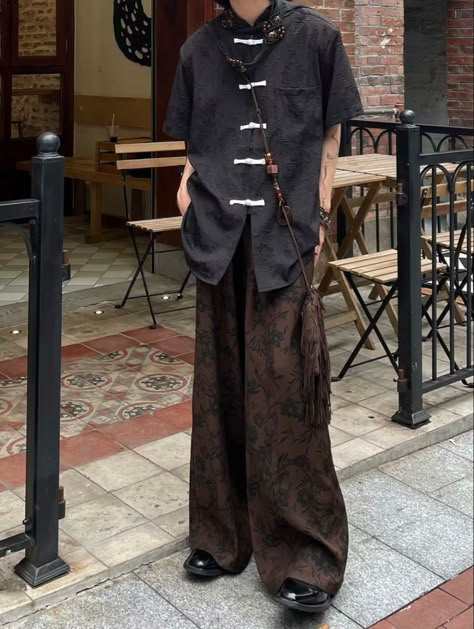 ID：1158759813 Japanese Men Street Style, Trendy Korean Outfits, Genderless Outfit, Goth Street Style, Chinese Style Design, Mode Inspo, Character Outfits, Korean Outfits, Look Cool