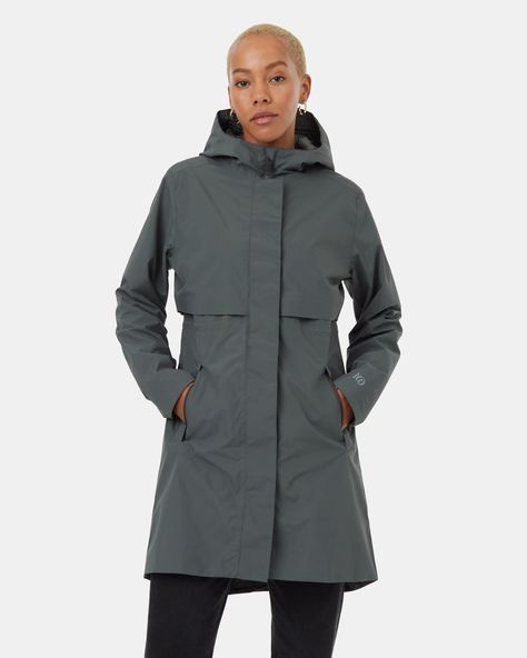 For those days when the rain won't quit, there's this sustainably made, waterproof jacket — with fully taped seams, water-repellant fibres and a non-toxic, rain resistant coating. Rain Coats For Women, Rains Long Jacket, Rain Coats, Travel Clothes, Rain Jacket Women, Recycle Clothes, Rain Coat, Those Days, Salisbury