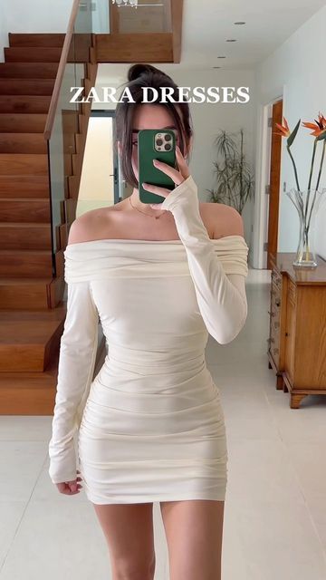 Monica on Instagram: "New in Zara dresses #zara #zaradress #zarahaul" White Zara Dress, Zara Haul, Body Con Dress Outfit, Sorority Events, Zara Outfit, Gathered Dress, Dress Zara, Zara Fashion, Dress Aesthetic