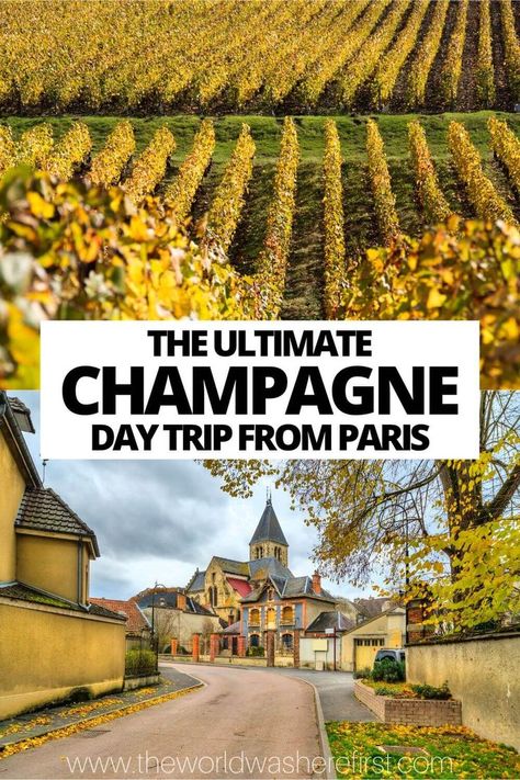 This Champagne day trip itinerary will guide you in how to visit this iconic wine region as a day trip from Paris. Champagne Region France, French Wine Country, France Vacation, Champagne France, Solo Adventure, Day Trip From Paris, Visiting Paris, Best Champagne, France Itinerary