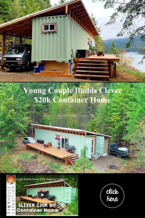 Container Small House Design, Container Home Floor Plans 40 Foot, Cheap Container Homes, Storage Container Tiny House, Rv Porches And Decks Diy, Small Shipping Container Homes, Connex House, Shipment Container Homes, Diy Container Home