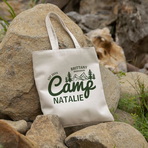 Bachelorette Squad, Last Trail Before The Veil, Bachelorette Tote Bags, Camp Bach, Camping Bachelorette, Bachelorette Tote, Bachelorette Decorations, Stylish Tote Bag, Bridemaids Gifts