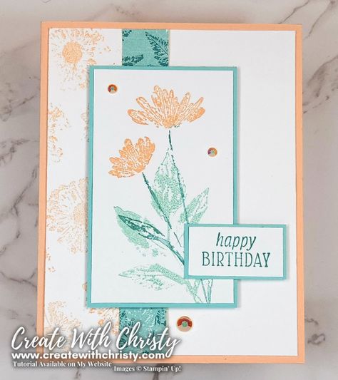 Inked And Tiled, Easy Greeting Cards, Card Making Tips, Step Cards, Beautiful Handmade Cards, Flower Stamp, Card Making Tutorials, Cards Birthday, Card Kits