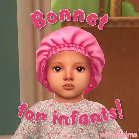 ❀Bonnet for Infants❀ | nessassims on Patreon Sims 4 Infant Bonnet, Sims Bonnet Cc, Sims 4 Newborn Cc Hair, Sims 4 Cc Bonnets Patreon, Sims 4 Infant Eyebrows, Sims 4 Cc Bonnets, Babytears Cc Sims4, Bonnet Cc Sims 4, Bonnet Sims 4 Cc