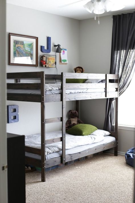 Bunk Bed Room Ideas, Bunk Beds For Boys Room, Bunk Bed Room, Bunk Beds Boys, Bunk Bed Rooms, Boys Bedroom Ideas, Murphy Bed Ikea, Bunk Bed Designs, Shared Bedroom