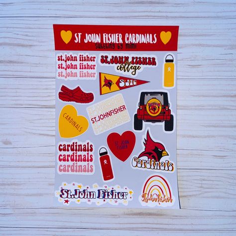 St John Fisher, College Stickers, College Graduates, Grad Student, Water Bottle Decal, Cut Stickers, Kiss Cut Stickers, College Graduation, School Spirit