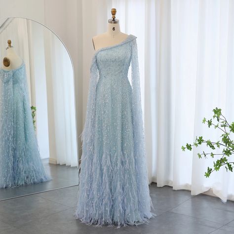 https://www.dreamyvow.com/collections/all-evening-dresses/products/dreamy-vow-luxury-dubai-feather-one-shoulder-evening-dresses-with-cape-sleeves-rose-gold-lilac-women-wedding-party-gowns-438 Dresses With Cape Sleeves, Yellow Evening Dresses, Silver Evening Dress, Grey Evening Dresses, Champagne Evening Dress, Gold Evening Dresses, Green Evening Dress, Pink Evening Dress, White Evening Dress