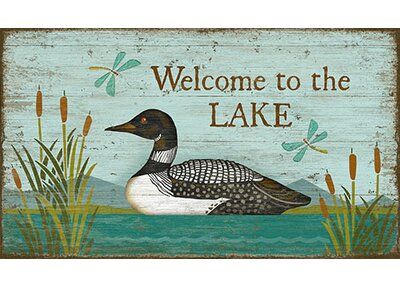 Welcome Graphic, Welcome To The Lake, Vintage Wood Signs, Metal Printing, Antique Wall Decor, Usa Decor, Horse Sign, Lata Vintage, Tin Wall Art