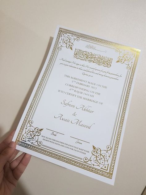 Nikkah Certificate Ideas, Nikah Paper Signing, Nikkah Paper Signing, Nikah Paper, Nikkah Paper, Nikkah Invitation Cards, Nikah Contract, Nikkah Mubarak, Nikkah Decor