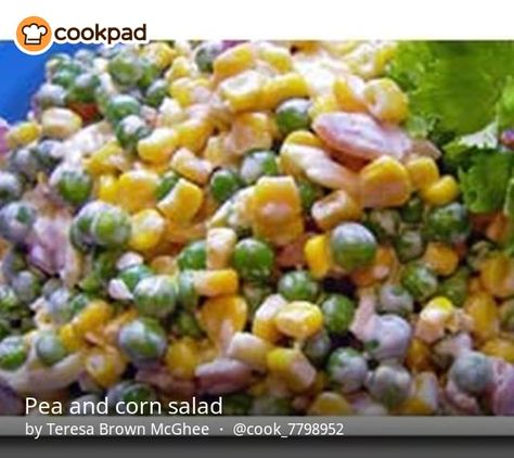 Corn And Pea Salad, Cold Corn Salad, Salad Types, Legume Recipes, Southern Foods, Christmas Spread, Corn Salad Recipe, Pea Salad Recipes, English Peas