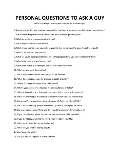 List of Personal Questions to Ask a Guy List Of Questions To Ask A Guy, Good 21 Questions To Ask, What To Talk About With Your Boyfriend Conversation Starters, Deep Questions To Ask Your Guy Best Friend, Truth To Ask A Guy, Good Questions To Ask A Guy Friend, Getting To Know A Guy Questions, Topics To Talk About With A Guy, Deeper Questions To Ask