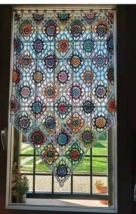 Crochet Kitchen Curtains, Crochet Curtains Pattern, Curtains Pattern, Crochet Curtain Pattern, Crochet Wall Art, Design Villa, Village Photography, Villa Plan, Stylish Curtains