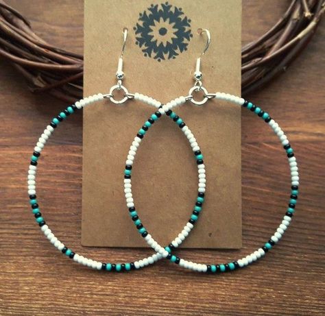 قلادات متدلية, Anting Manik, Earring Hoop, Beaded Earrings Diy, Beaded Necklace Designs, Beaded Necklace Diy, Black Turquoise, Beads Bracelet Design, Handmade Jewelry Tutorials