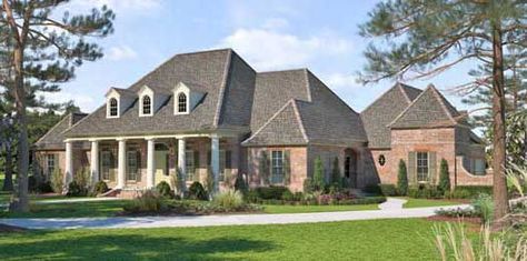 Southern Style House Plans - Plan 91-162 Madden Home Design, Acadian Homes, Acadian House Plans, Brick Archway, Brick Cladding, French Country House Plans, Big Bedrooms, Country Style House Plans, Modern Farmhouse Plans