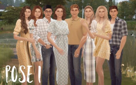 Big Family Poses, Sims 4 Couple Poses, Ts4 Poses, Sims 4 Decades Challenge, Bridesmaid Poses, Big Family Photos, Sims Stories, Sims 4 Family, Sims 4 Gameplay