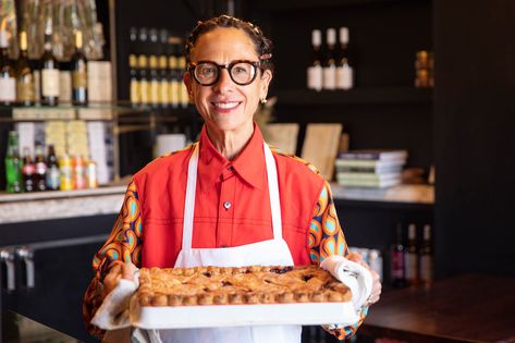 Chef Nancy Silverton Talks Her Newest Collaboration | Food & Wine Raspberry Custard Tart, Garlic Lamb Chops, Nancy Silverton, Baked Onions, Lamb Meatballs, Red Pepper Sauce, Female Chef, Ice Cream Pies, Fudge Sauce