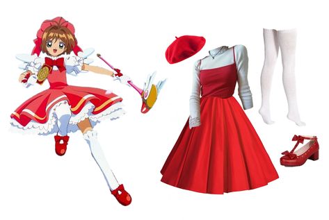 Cardcaptor Sakura Outfits Casual, Cardcaptor Sakura Dress, Cardcaptor Sakura Inspired Outfits, Sakura Inspired Outfits, Card Captor Sakura Outfits, Casual Cosplay Anime, Magical Girl Outfit Ideas, Cute Cat Outfits, Cardcaptor Sakura Outfits