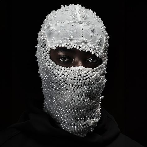 Pearl Balaclava by Sean Sullivan (@PDX_138) Pearl Ski Mask, Balaclava Photoshoot, Mesh Balaclava, Balenciaga Mask, Fashion Balaclava, Balaclava Design, Snowboard Aesthetic, Vampire Mask, Sean Sullivan