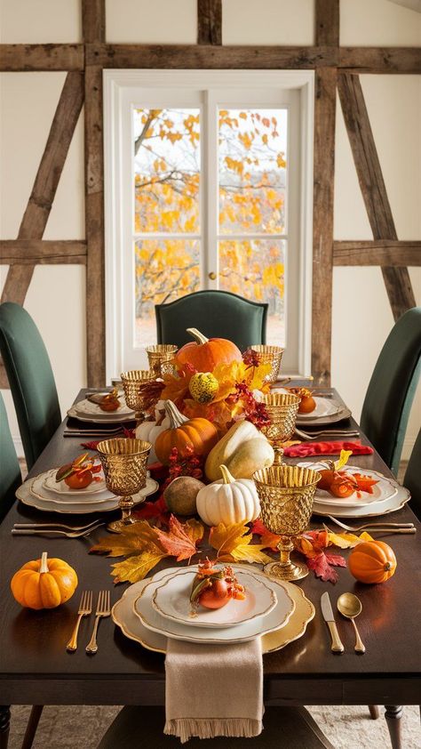 Transform your home for autumn with these inspiring fall decor ideas. Discover how to bring the beauty of the season indoors. Classy Fall Decorations, Thanksgiving Dinner Table Setting, Fall Tray, Autumn Cottage, Fall Bedroom Decor, Leaves Changing Color, Thanksgiving Dinner Table, Cozy Fall Decor, Dinner Table Setting