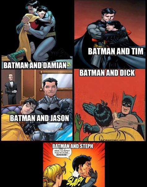 Univers Dc, Batman Funny, Batman Universe, Dc Comics Artwork, Im Batman, Tim Drake, Damian Wayne, Dc Memes, Batman Family