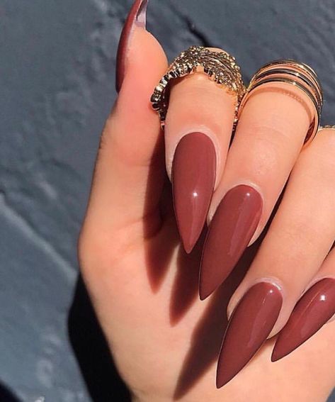 Fall Nails Long Almond, November Acrylic Nails, Nails And Rings, Stiletto Nail Designs, Long Nail Art, Milky Nails, Stiletto Nail Art, Stiletto Nails Designs, Shiny Nails