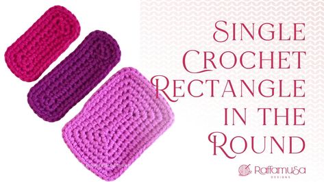 Learn how to crochet a single crochet rectangle in the round with this free pattern and step-by-step tutorial. Crochet Rectangle, Tunisian Crochet Stitches, Crochet Stitches Guide, Learning Shapes, Crochet Triangle, Crochet Hexagon, Dumpster Fire, Rectangle Pattern, Crochet Circles