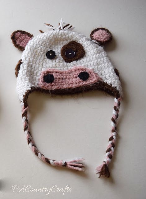 Cow Crochet Hat Pattern Free, Crochet Cow Beanie Free Pattern, Cow Hat Crochet Pattern Free, Crochet Cow Hat Pattern Free, Cow Crochet Hat, Cow Hat Crochet, Crochet Cow Hat, Hats 2022, Crochet Baby Hats Free Pattern