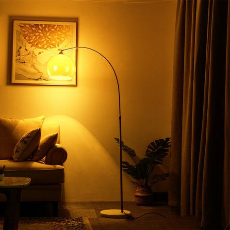 Floor Lamp LED Standing Lamps with Acrylic Lampshade and Foot Switch Adjustable Height Vertical Warm Lamps Living Room, Lamp Lighting Living Room, Wall Lamp Plug In, Light Stand Lamp, Warm Light Bedroom Lamps, Warm Room Lighting, Modern Floor Lamps Living Room, Warm Lighting Living Room, Warm Lighting Bedroom