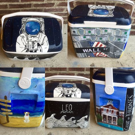 Cooler Painting | DIY | fraternity formal / banquet | Elon University - Alamance Building | Wall Street | Space | Ocean Space Ocean, Fraternity Formal, Elon University, Formal Cooler, Building Wall, Cooler Ideas, Frat Coolers, Cooler Painting, Delta Gamma