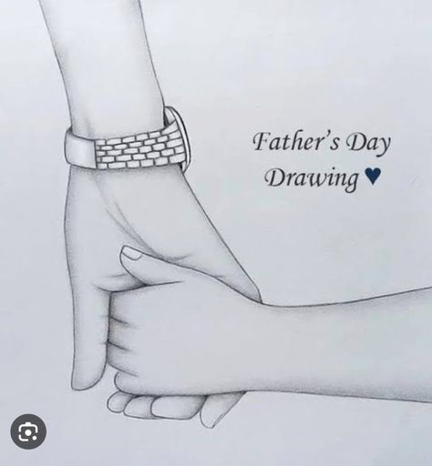 Fathers Day Drawings Ideas Easy, Father Daughter Painting Ideas Easy, Father And Daughter Drawing Pencil, Father Drawing Easy, Fathers Day Drawings Daughters, Dad And Daughters Drawing, Father Daughter Drawing, Father's Day Drawings, Miniature Fridge