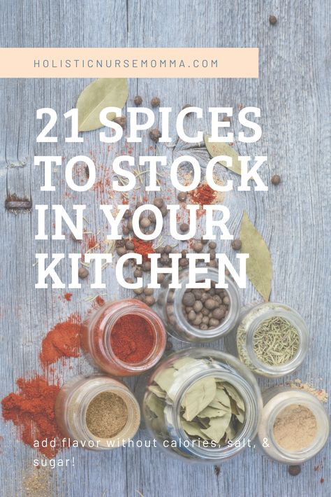 If you have wondered what herbs and spices to have on hand, this list is for you! Enhancing the flavor of your food doesn't have to involve extra calories, sugar, or salt. Spices You Should Always Have, Must Have Spices And Herbs In Kitchen, List Of Spices To Have, Spices To Keep On Hand, Spices To Have In Your Kitchen, Simply Organic Spices, Roasted Veggies In Oven, Herbs List, List Of Spices