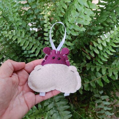 Hippo Ornaments, Custom Species, Hippo Crafts, Hippopotamus For Christmas, Felt Ornaments Patterns, Christmas Light Ornament, Save Our Oceans, Diy Ornaments, Purple Christmas