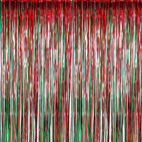 PRICES MAY VARY. Fantastic decoration: the beautiful tinsel backdrops are good for serving as party decorations, photography curtains, and so on; You will be surprised at the atmosphere and view they create Material: the foil curtain backdrop is made of tinsel with shiny surface, good for adding sparkle as decorations for parties; And the durable material allows you to use the backdrop repeatedly Applicable scenes: the foil backdrop are wonderful finishing touch for any theme party such as Chris Metallic Christmas Decor, Hang From Ceiling Decor, Party Christmas Decorations, Christmas Decorations Red, Curtain Inspiration, Fringe Curtains, Foil Curtain, Metallic Christmas, Christmas Photo Booth