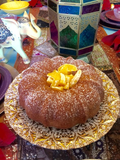 This Moroccan Orange Cake topped with Citrus Fruit Salad is a perfect dessert… Moroccan Orange Cake, Moroccan Dessert, Moroccan Cake, Moroccan Food Recipes, Citrus Fruit Salad, Moroccan Desserts, Moroccan Dinner, Magic Cake Recipes, East Recipes