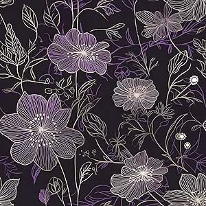 Laatse Purple Floral Wallpaper Peel and Stick Boho Wallpaper Dark Floral Contact Paper Waterproof Self Adhesive Vintage Botanical Wall Paper for Bedroom Walls Cabinet Decor 17.5“x118” Bedroom Wall Cabinets, Purple Floral Wallpaper, Double Wide Remodel, Sisters Room, Sister Room, Dark Purple Wallpaper, Boho Wallpaper, Teardrop Camper, Bedroom Walls