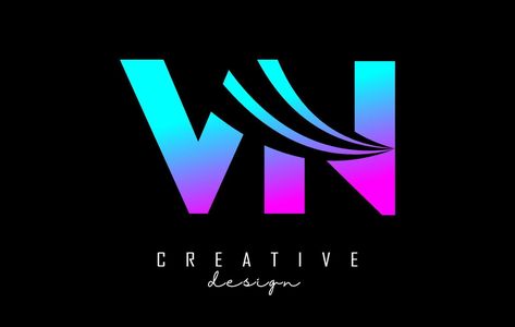 Creative colorful letters VN v n logo with leading lines and road concept design. Letters with geometric design. V N Logo, Vn App Logo, Vn Logo Design, Leading Lines, Decent Wallpapers, N Logo, Easy Diy Room Decor, Design Letters, Doodle Images