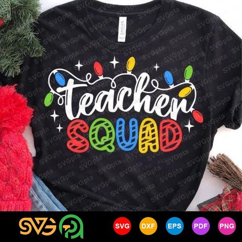 Teacher Christmas Tshirt Ideas, Teacher Christmas Shirts Svg, Cricut Design Studio, Christmas Party Shirts, Sped Teacher, School Svg, Teacher Christmas, Svg Christmas, Holiday Diy