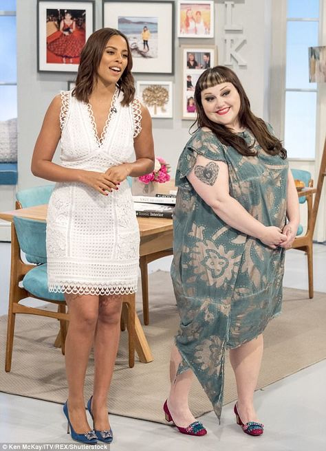 'Look how cute you are!' Beth Ditto flirted up a storm with leggy Rochelle Humes during a TV interview... and forgot that it was her wedding anniversary Beth Djalali Style At A Certain Age, Ditto Movie Poster, Ditto Plush, Beth Tweddle, Beth Ditto, Rochelle Humes, Tv Interview, Curvy Fashion, Wedding Anniversary