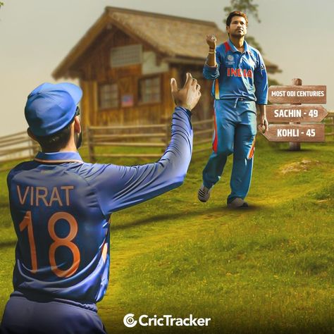 Virat Kohli closing in on Most ODI centuries record of Sachin Tendulkar. Hanuman Photos, Sachin Tendulkar, Virat Kohli, India