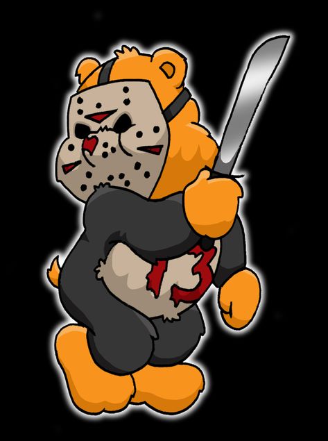 jason care bear by yayzus on deviantART Care Bear Tattoos, Care Bear Party, Care Bears Cousins, Muster Tattoos, Bear Tattoo, Graffiti Characters, Horror Movie Art, Bear Wallpaper, Care Bear