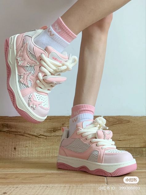 Harajuku Sneakers, Platforms Aesthetic, Decora Aesthetic, Girly Backpacks, Pastel Shoes, Korean Shoes, Cute Shoes Heels, Kawaii Shoes, Cute Sneakers