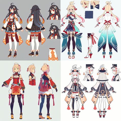 Genshin Impact Adoptable, Liyue Outfit Design Genshin, Liyue Character Design, Liyue Genshin Oc, Liyue Outfit Design, Anime Character Design Sheet, Liyue Oc, Liyue Characters, Oc Sheet Character Design