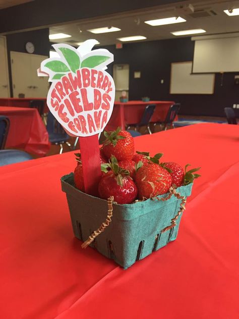 Strawberry Party, Centerpiece, Strawberry Fields ForAVA,  Party Decor Strawberry Shortcake Centerpieces Ideas, Strawberry Centerpieces, Strawberry Centerpiece Ideas, Strawberry Centerpiece, Strawberry Shortcake Centerpieces, Strawberry Birthday, Strawberry Party, Beatles Art, Party Centerpiece