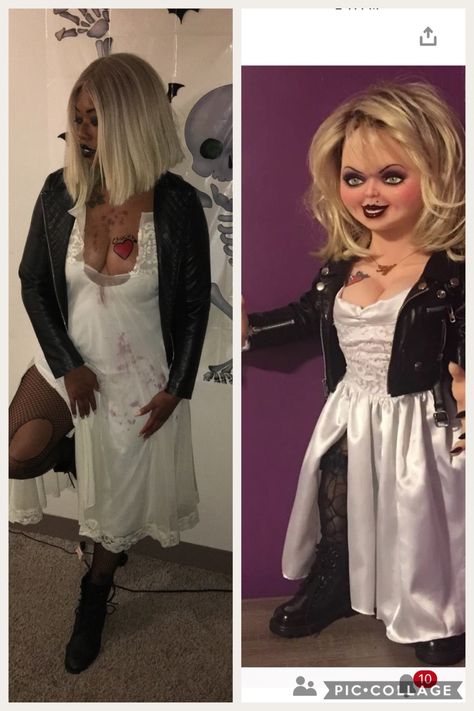 Chucky's Girlfriend Costume, Tiffany From Bride Of Chucky, Bride Of Chucky Doll, Bride Of Chucky Halloween, Chucky Outfit, Bride Of Chucky Tiffany, Chucky And Tiffany Costume, Bride Of Chucky Makeup, Tiffany Costume