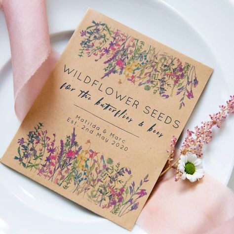 Here at Hitched, we are always looking to bring sustainable wedding ideas to life! Here are our favourite sustainable and eco-friendly wedding ideas for wedding favours. Check out our favourite ideas for wedding favours here, from flower seed favours to mini plants! 🌱    Wildflower meadow seed packets eco-friendly wedding favor Flower Seeds Wedding Favor, Wedding Seed Packet Favors, Flower Seed Favors, Eco Friendly Wedding Favors, Seed Packets Favors, Wedding Favours Sign, Seed Favors, Indian Wedding Favors, Favours Wedding